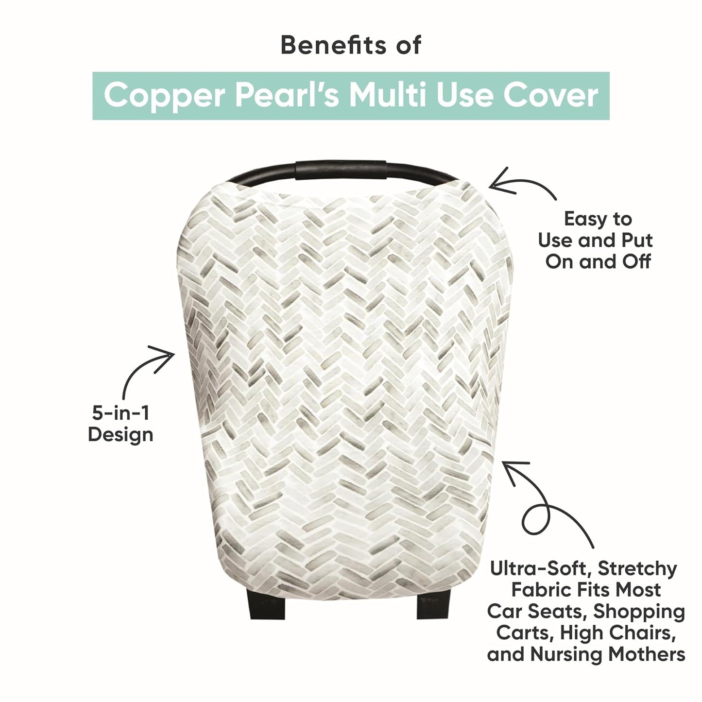 Stella Multi-Use Cover: Car Seat, Nursing & Stroller Cover - Sun Protection, All-Season, Stretchy Fabric, Easy Access