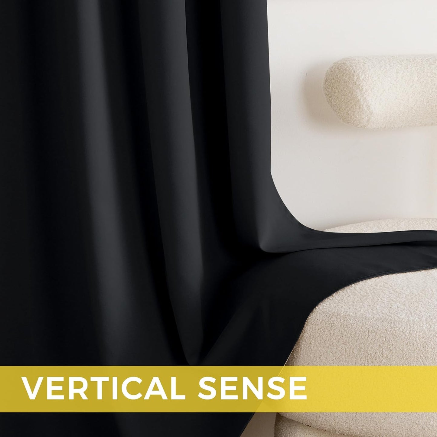 NICETOWN Black Blackout Curtains Bedroom Drapes 84 inch long 2 Panels, Cortinas Thermal Grommet Curtains for Living Room, Noise Reducing Privacy Window Treatment Shades for Nursery, Laundry Patio, W52