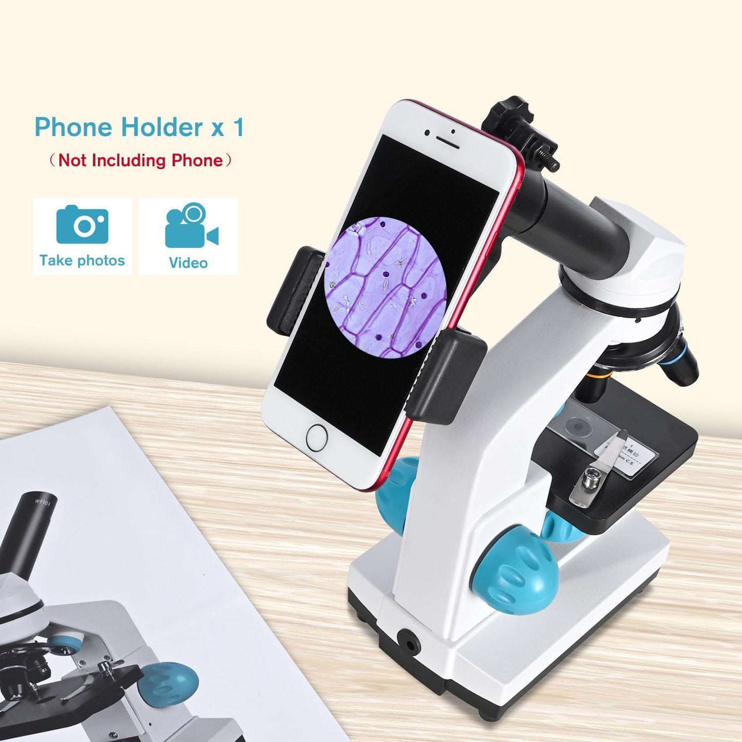 HSL Microscope for Kids,40X-2000X monocular Microscopes for Adults Students Beginner with LAD Set,Dual LED Phone Adapter Powerful Biological Microscopes for School Boys Girls Home Education Laboratory