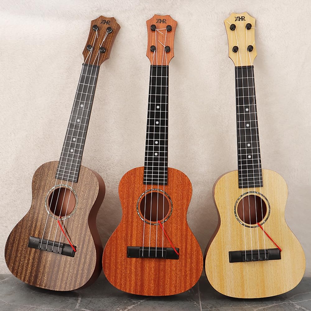 Raimy Kids Ukulele Guitar - 21inch 4 Strings Guitar Children Musical Instruments Educational Toys with Picks for Toddler Kids Boys Girls Beginner (Brown)