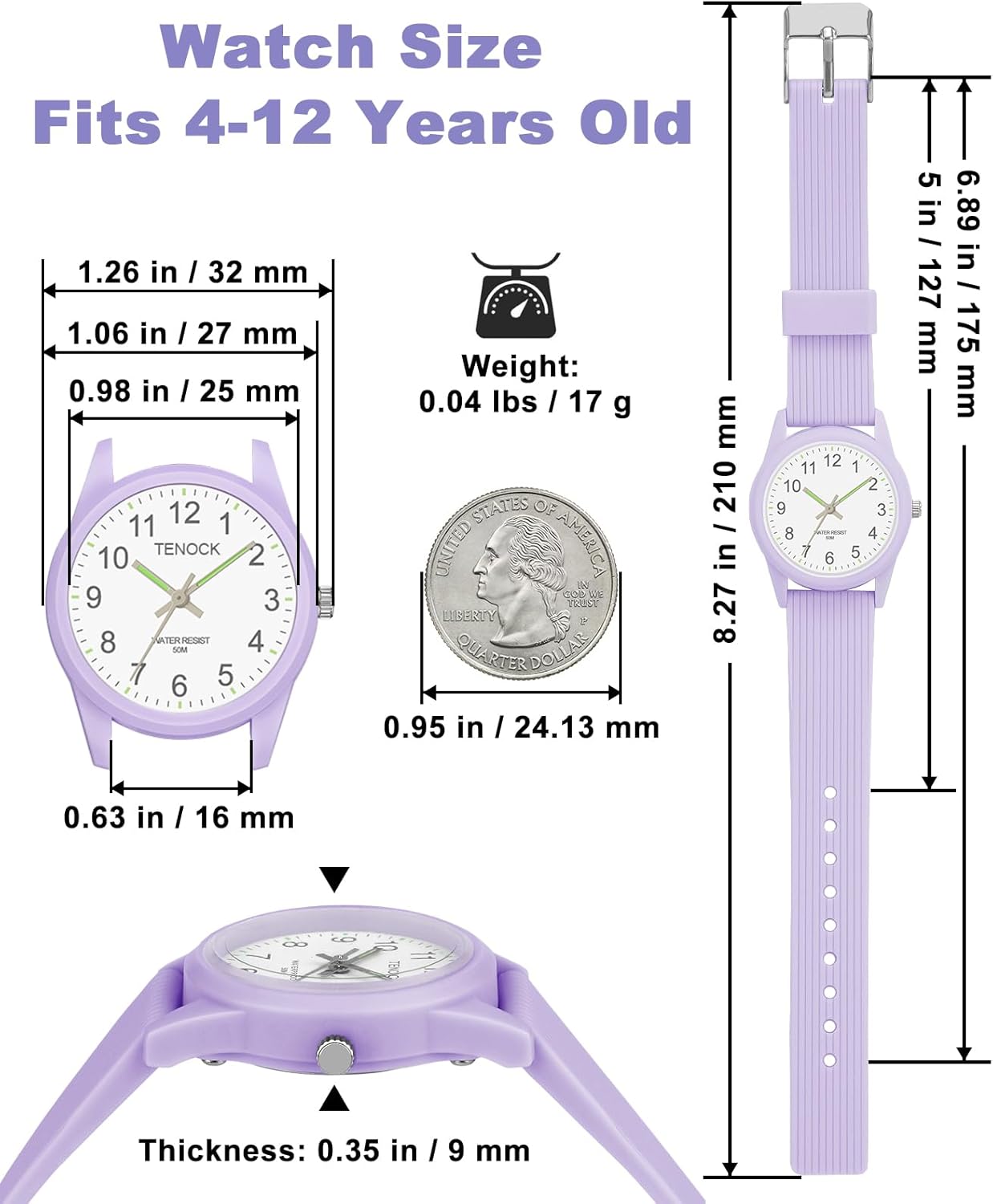 Kids Analog Watches for Girls Boys Watches with Soft Band Learning Time 50M Waterproof Children Watch Easy to Read for Ages 4-12 Kids Gift