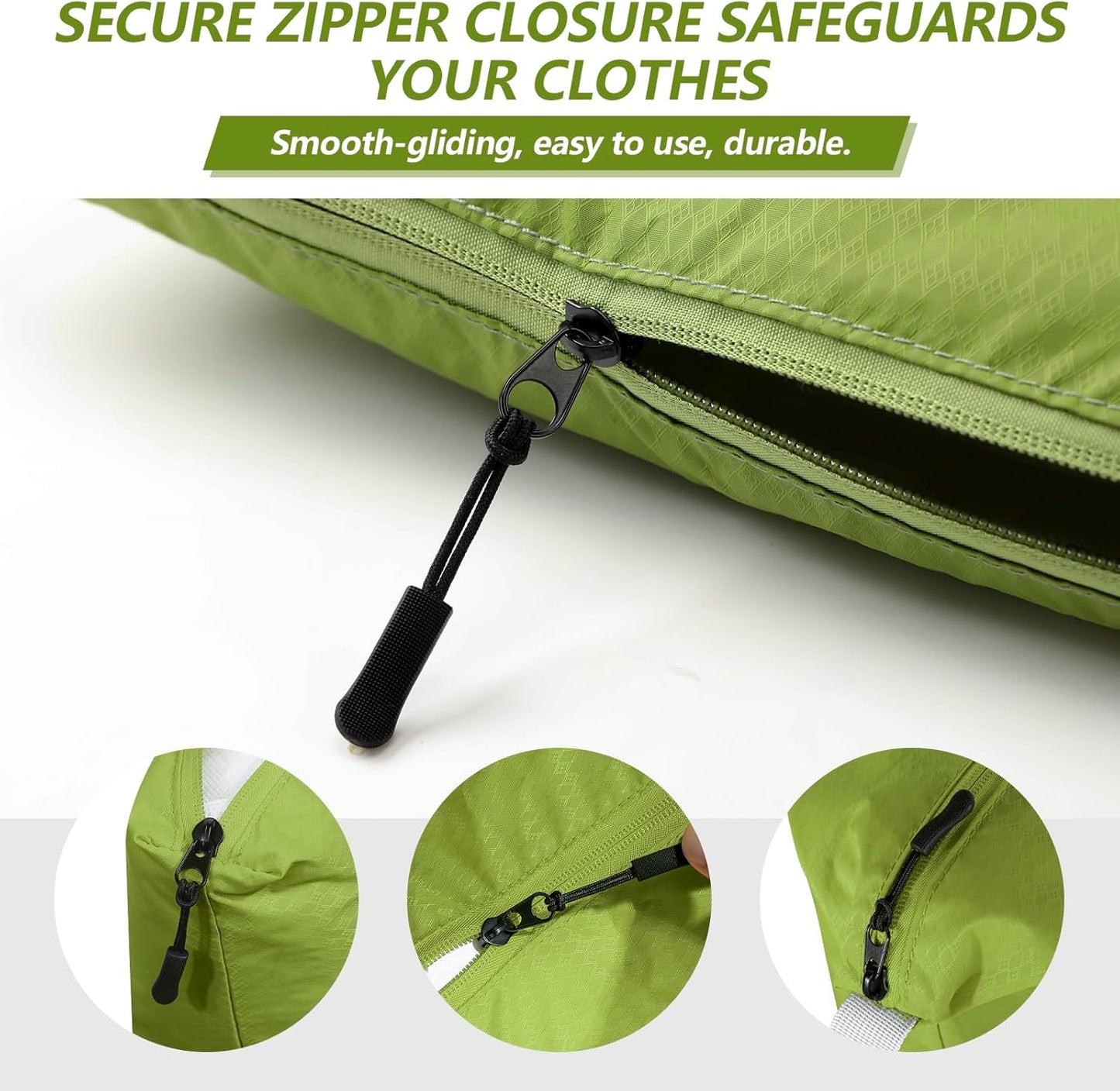 MissBoy Laundry Bag, Nylon Dirty Clothes Storage Bag, Splash-proof Travel Camping Laundry Bags with Zip, Lightweight Foldable Swimming Dry Wet Bag