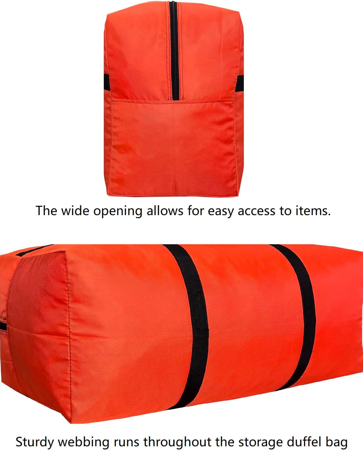 Extra Large Storage Duffle Bag with Zippers and Handles, Big Foldable Duffle Bag for Travel