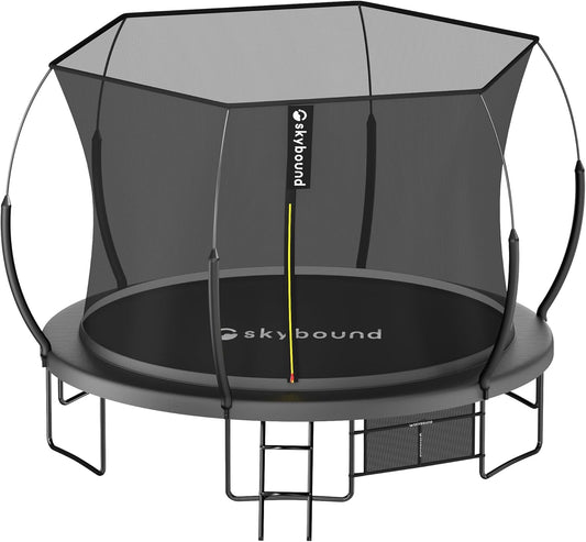 SkyBound 14 FT 12 FT 10FT 8FT 6FT Springless Trampoline for Kids and Adults - Recreational Trampolines with AntiRust Coating - Bungee Cords Outdoor Trampoline for Kids - No-Gap Design Zipper System