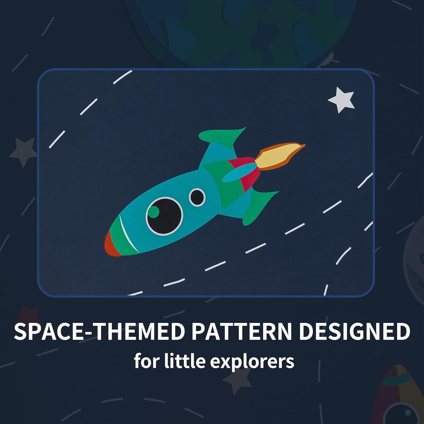 Kids Space Themed Blackout Curtains - 100% Blackout Perfect for Kids Room, Spark Kids Imagination with Vibrant Cosmos Designs, Noise Reduction, Thermal Insulated, (2 Panels W52×L84)