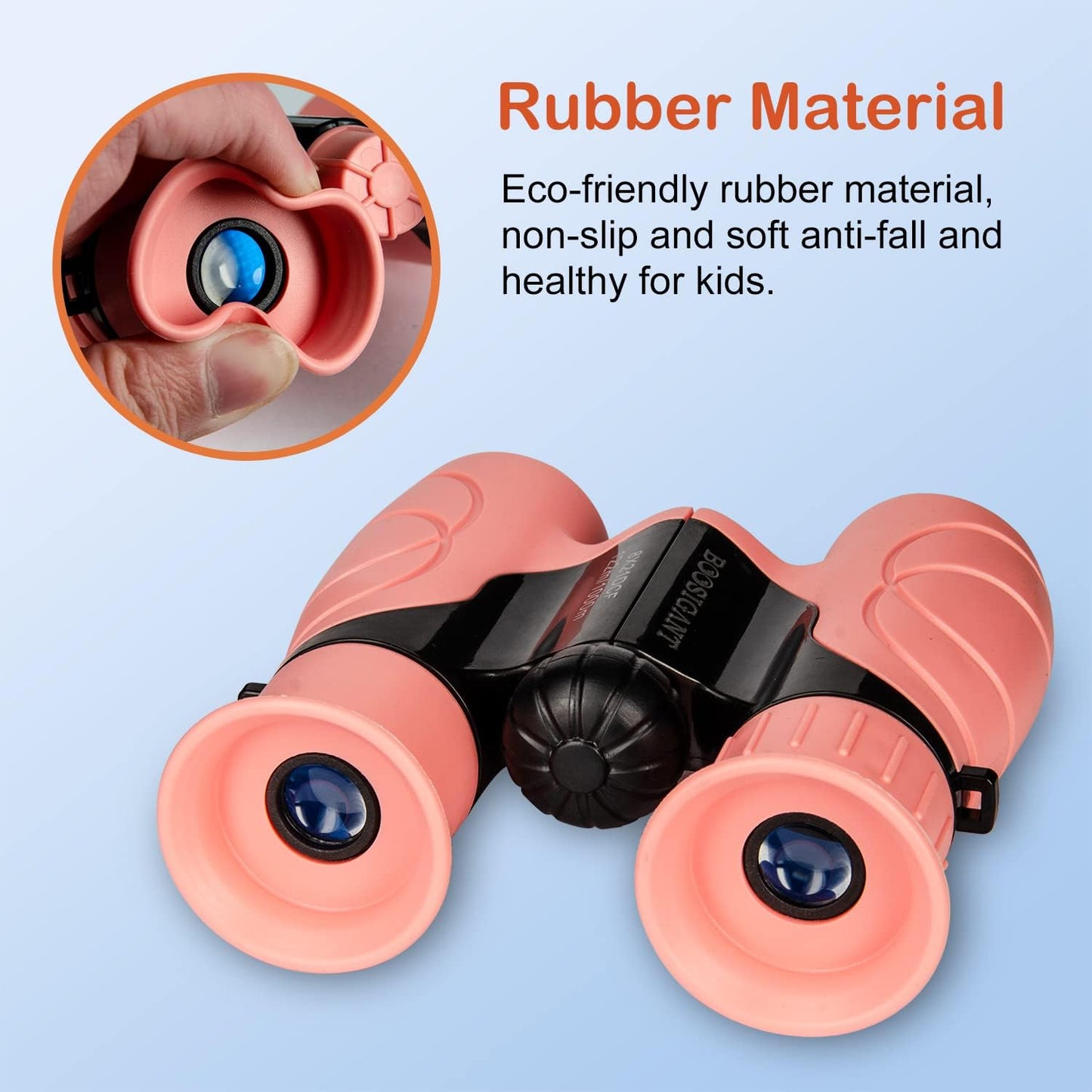 Pink Binoculars for Kids Ages 4-12, Durable & Lightweight Outdoor Telescope for Girls, Educational STEM Toy with Clear Vision, Adjustable Focus, Carry Bag (Perfect for Bird Watching, Camping, Travel)