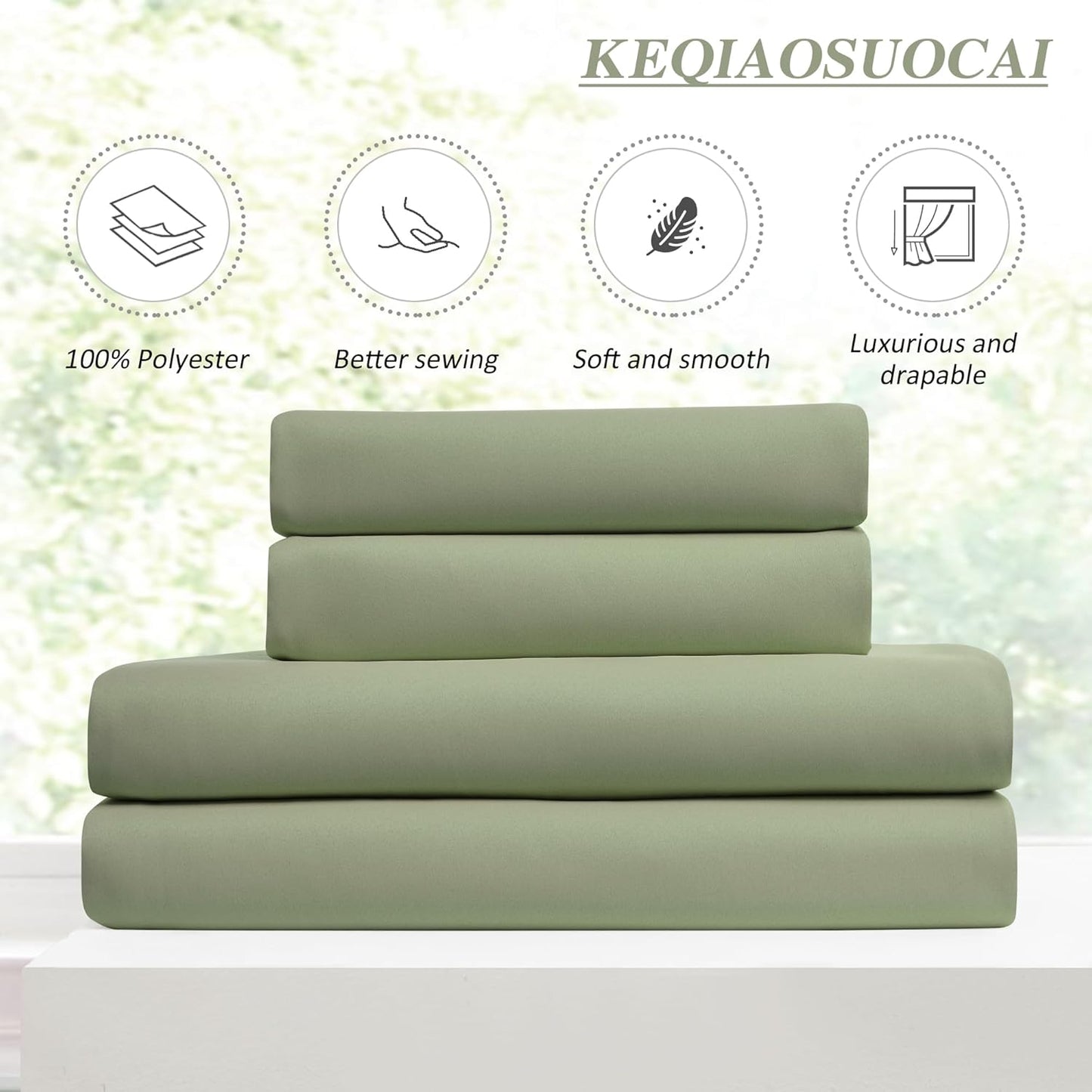 KEQIAOSUOCAI Pinch Pleated Sage Green Blackout Curtains 102 Inches Long, Window Treatment Black Out Curtain for Living Room Darkening Nursery Drapes with Hooks 40x102-2 Panels Set