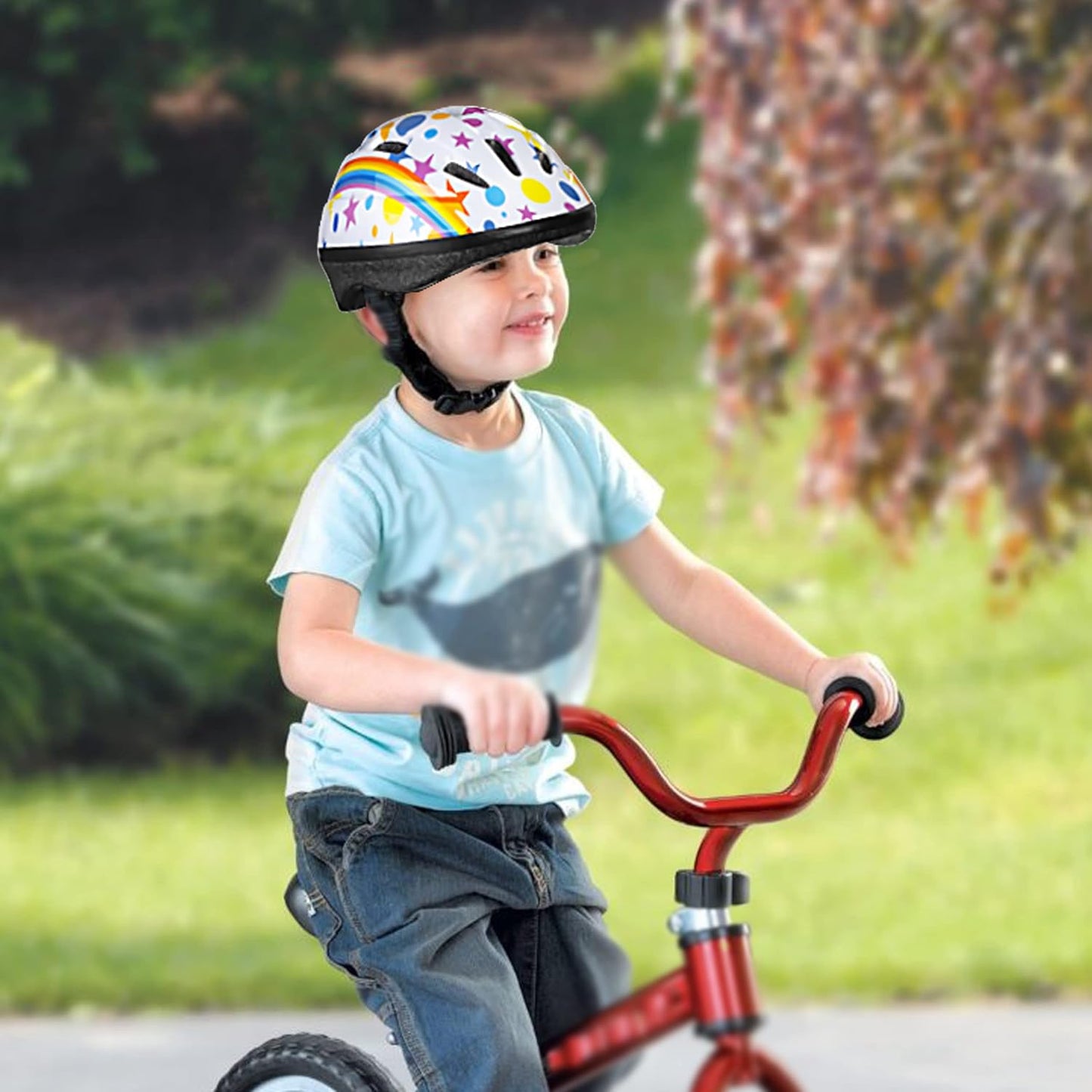 Kids Helmet Adjustable for Kids Ages 3-8 Years Old Boys Girls, Toddler Helmet with Protective Sports Gear Set Knee Elbow Pads Wrist Guards for Cycling Skateboard Scooter