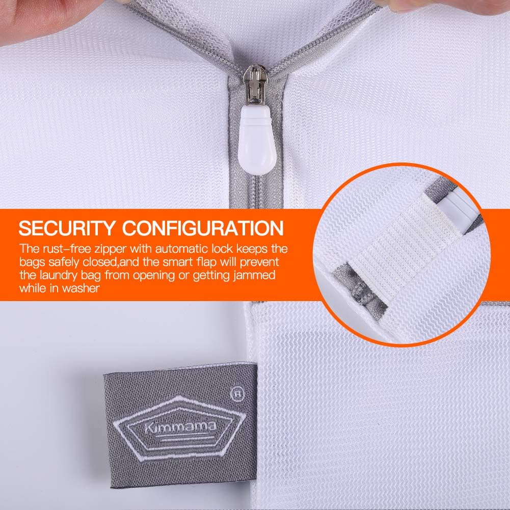 Kimmama Laundry Bag Mesh Wash Bags, Washing Machine Wash Bag, Net Washer Sack with Zipper, Dryer Pouch for Cleaning and Drying Cloths, Garment, Delicates, lingerie, Bra, Pant, Sock, Small Toys