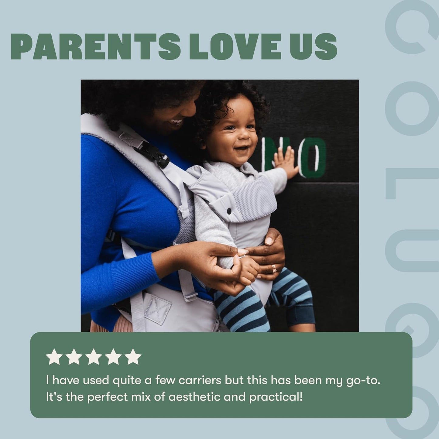 Colugo Baby Carrier - Baby Carrier Newborn to Toddler, Toddler Carrier, Adjustable, Lightweight, Breathable Carrier for Newborn to 33 Pounds (Cool Grey)