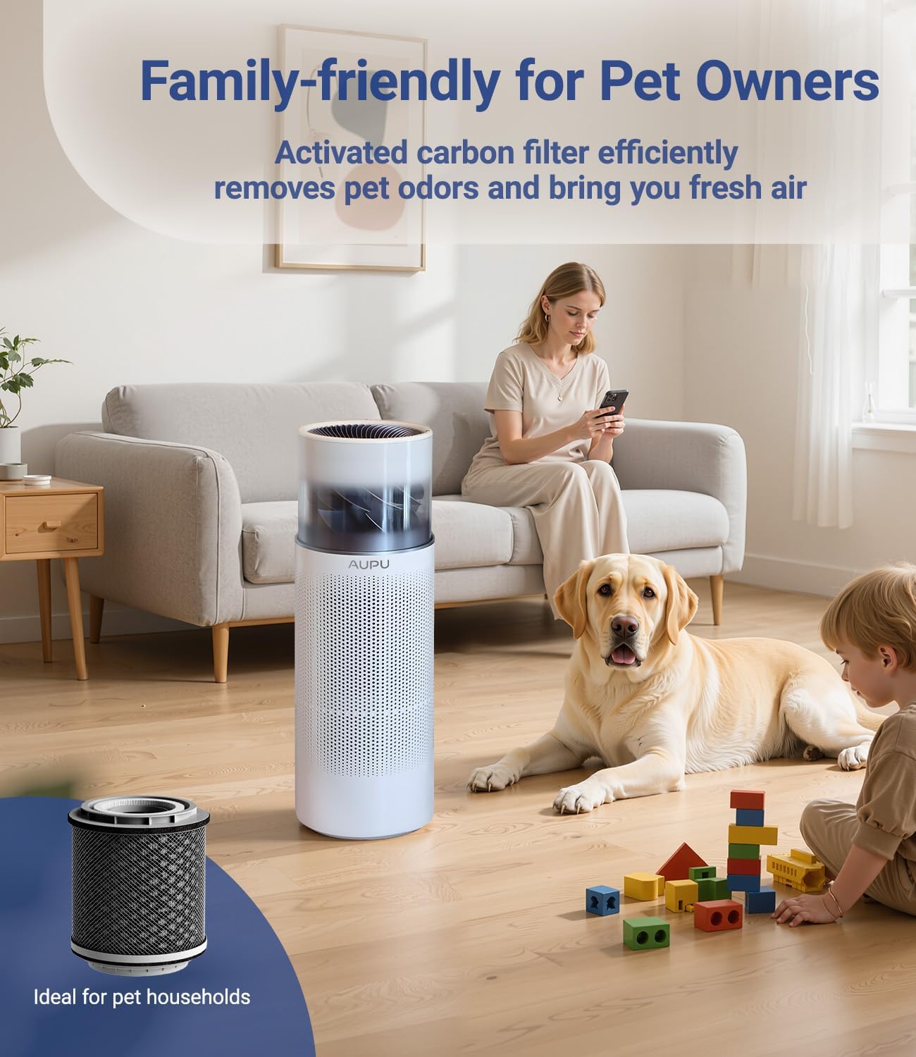 2 in 1 Air Purifier with Humidifier,Air Purifiers for Home Large Room,Humidifier and Air Purifier in one HEPA Purifier for Home Pets Remove Pet Odor Smoke Pollen Dust for Bedroom,Living Room,Office