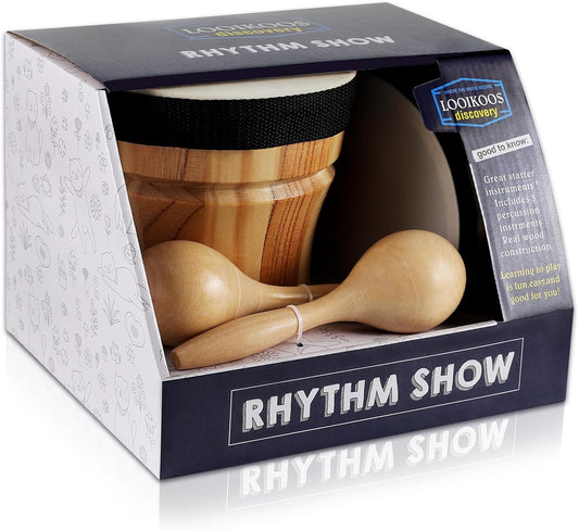 LOOIKOOS Toddler Musical Instruments for Kids Ages 5-9 Montessori Toys for Toddlers 3-5 Wooden Percussion Instruments Drum set for Kids Gifts