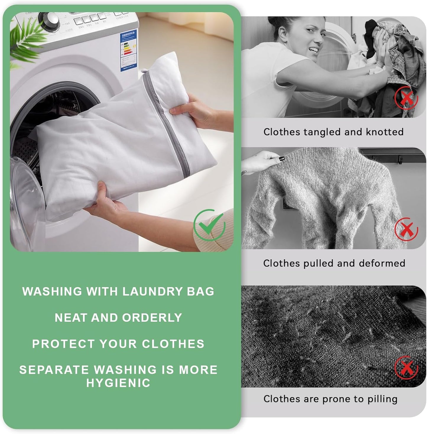 4Pcs Laundry Bags Mesh Wash Bags, 20 X 24 Inches Large Mesh Laundry Bags, Durable Delicate Laundry Bag for Travel, College, Dorm, Family And Apartment Dwellers, White