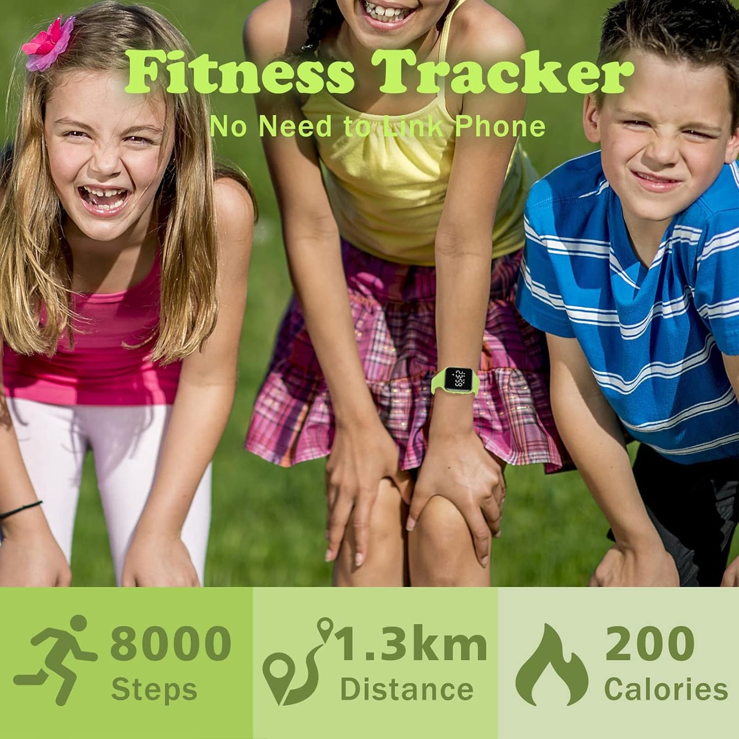 Kids Watches for Girls Boys Digital Sport Watch with Step Counter Pedometer Vibration Alarm Clock, No App Waterproof Fitness Tracker Kids Watch Boys Girls Teens Students Ages 5-16