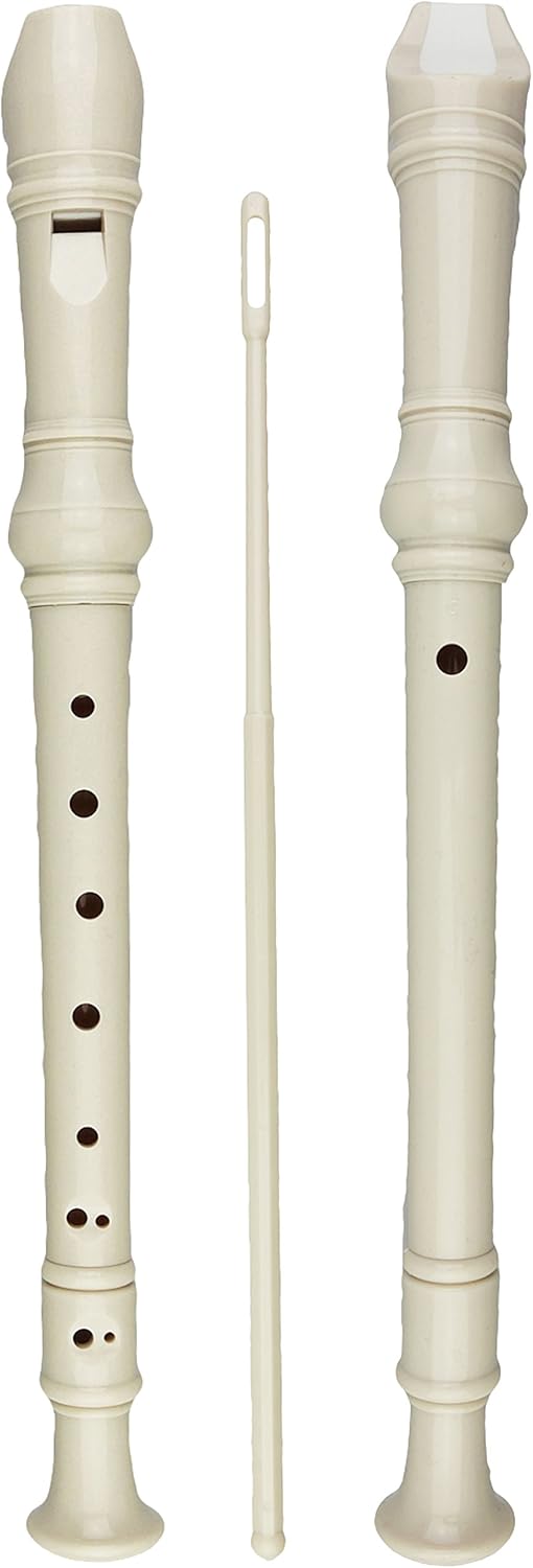 5 Pack German Style 8 Hole-3 Piece Descant Soprano Recorders with Cleaning Rod, Black Storage Bag, ABS Material (5 Colors)