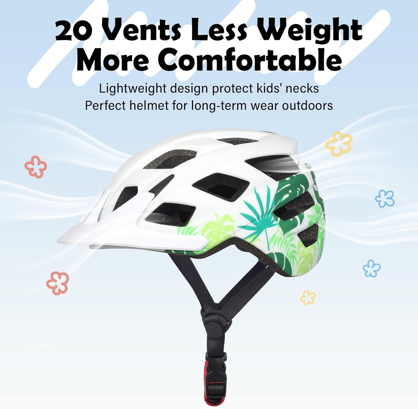 Kids Bike Helmet, 2 Size Adjustable for Youth Toddler Boys & Girls 3-5-8-10-12-14 Years, Child Helmets with Visor for Skating Cycling Scooter