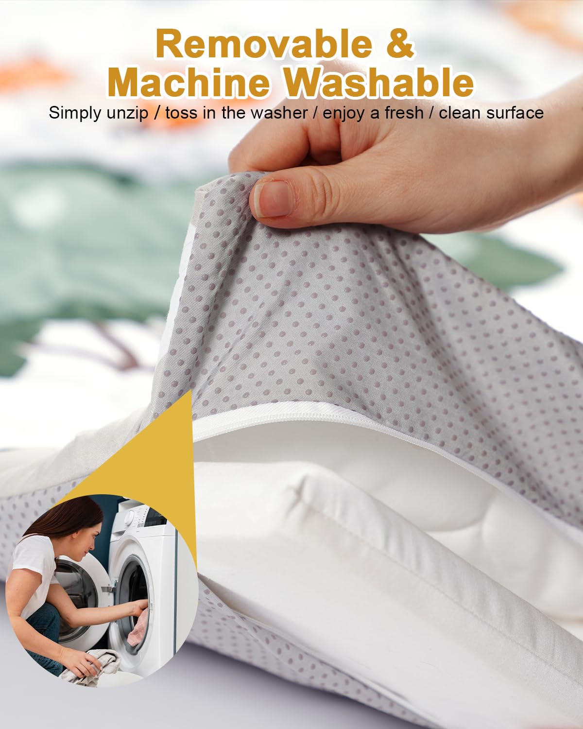 Premium Foam Baby Play Mat 71" x 59" – Removable & Machine Washable Cover, Extra Thick Padding Playpen Mat, Non-Slip Crawling Mat, Easy to Clean for Infants, Toddlers & Babies