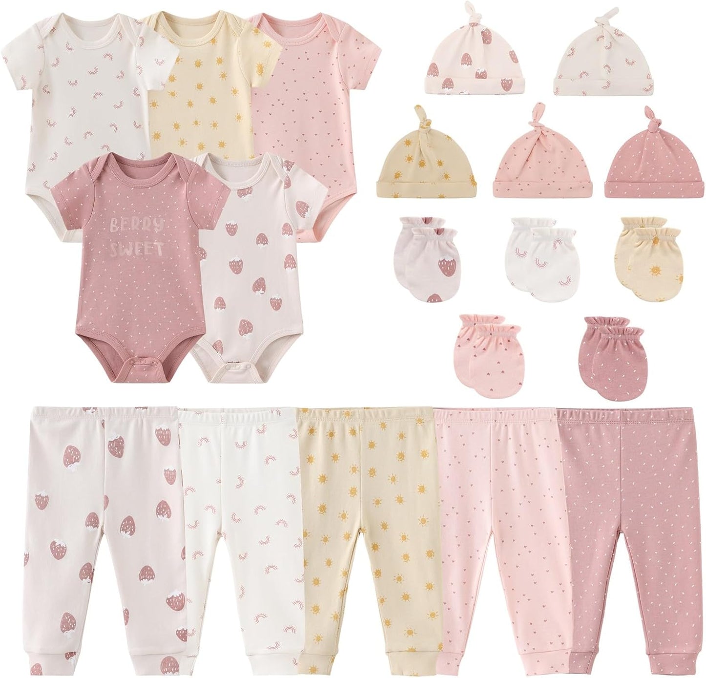 Unisex Baby Boy Girl Bodysuits Sets 20 Pack Cotton Casual New Born Clothes Comfort Infant Outfit Essentials