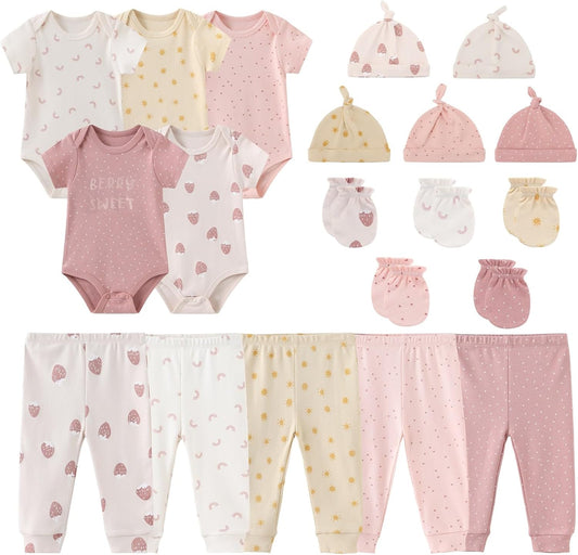 Unisex Baby Boy Girl Bodysuits Sets 20 Pack Cotton Casual New Born Clothes Comfort Infant Outfit Essentials