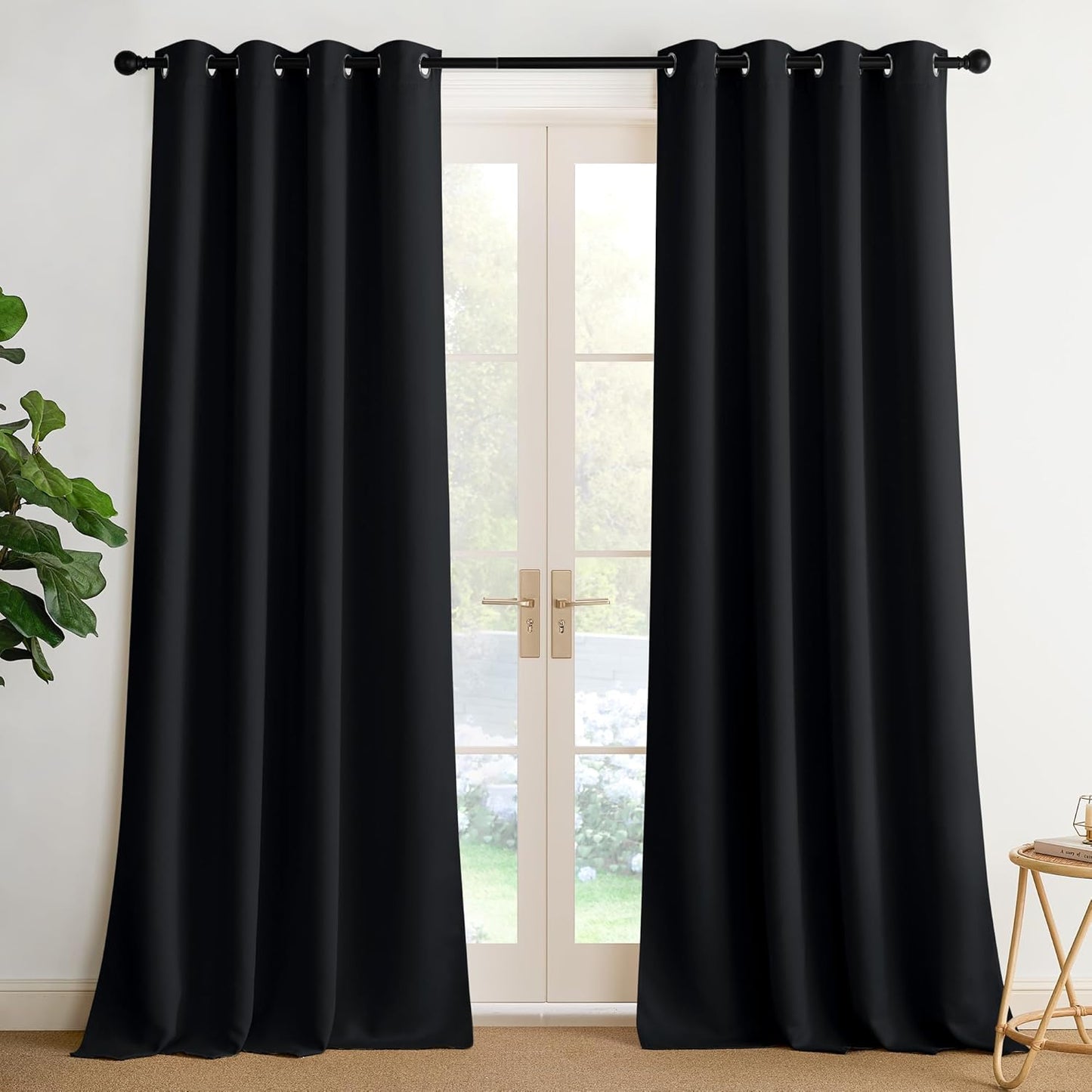 NICETOWN 108 inch Curtains Blackout Thermal Grommet Curtains, Sound Reducing Shades for Living Room, Bedroom, Boys Room, Closet, Patio - Lightweight, 2 Panels, W52 x L108