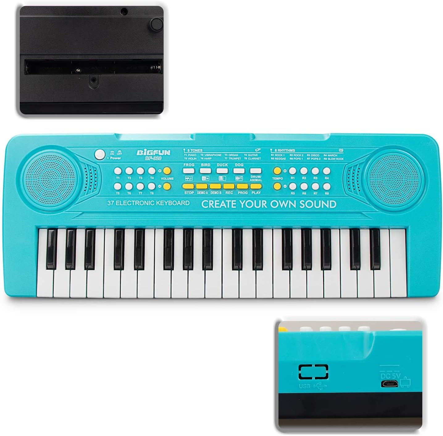 Kid Keyboard Piano - 37 Keys Toddler Keyboard Multifunction Music Educational Instrument Toy Electronic Piano for 3, 4, 5, 6, 7, 8 Girls and Boys (Blue)