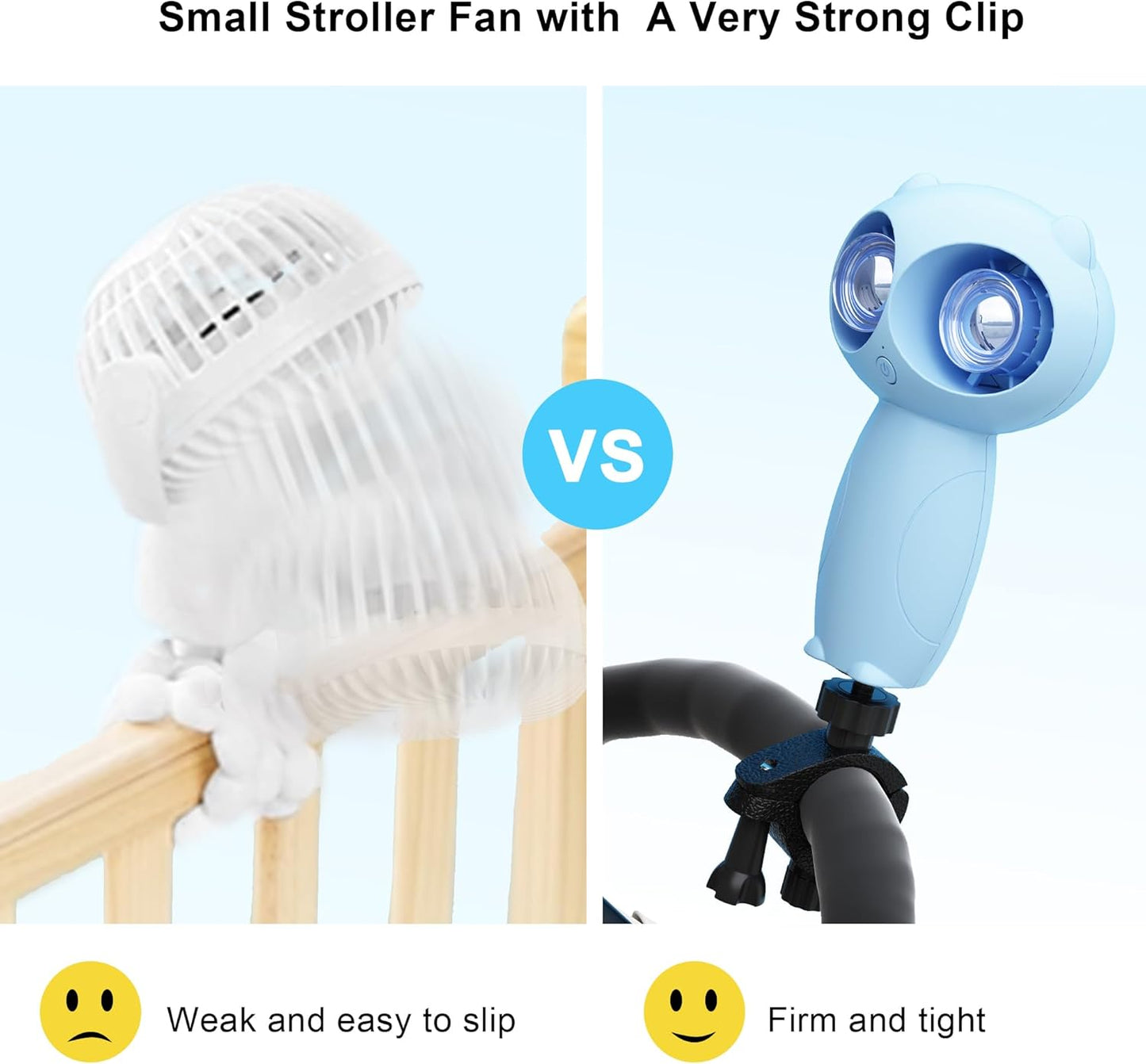 Stroller Fan Clips on for Baby,6000mAH Portable Stroller Fan Battery Operated, Rechargeable Fan Portable Handheld Cute Owl Cooling Aromatherapy Fan for Stroller Bed Desk Camping Travel
