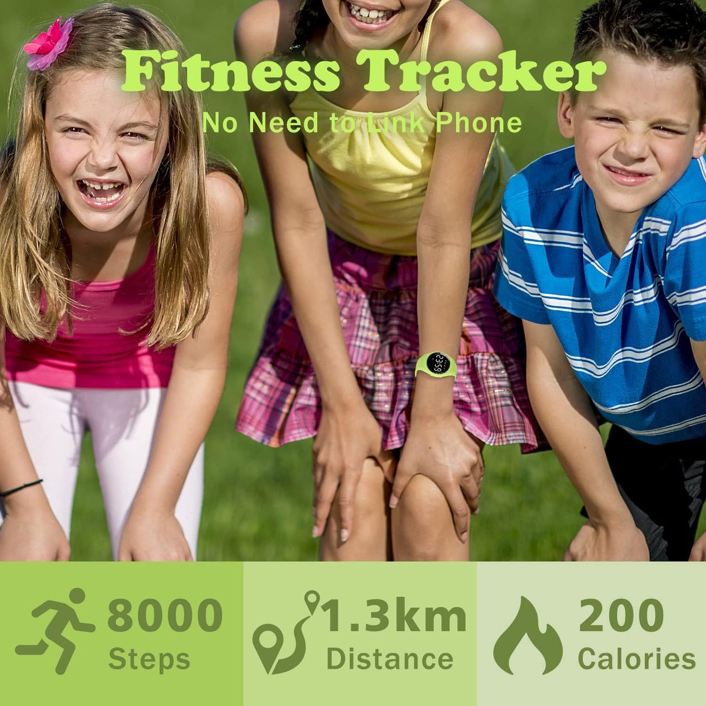 Kids Watches for Girls Boys Digital Sport Watch with Step Counter Pedometer Vibration Alarm Clock, No App Waterproof Fitness Tracker Kids Watch Boys Girls Teens Students Ages 5-16