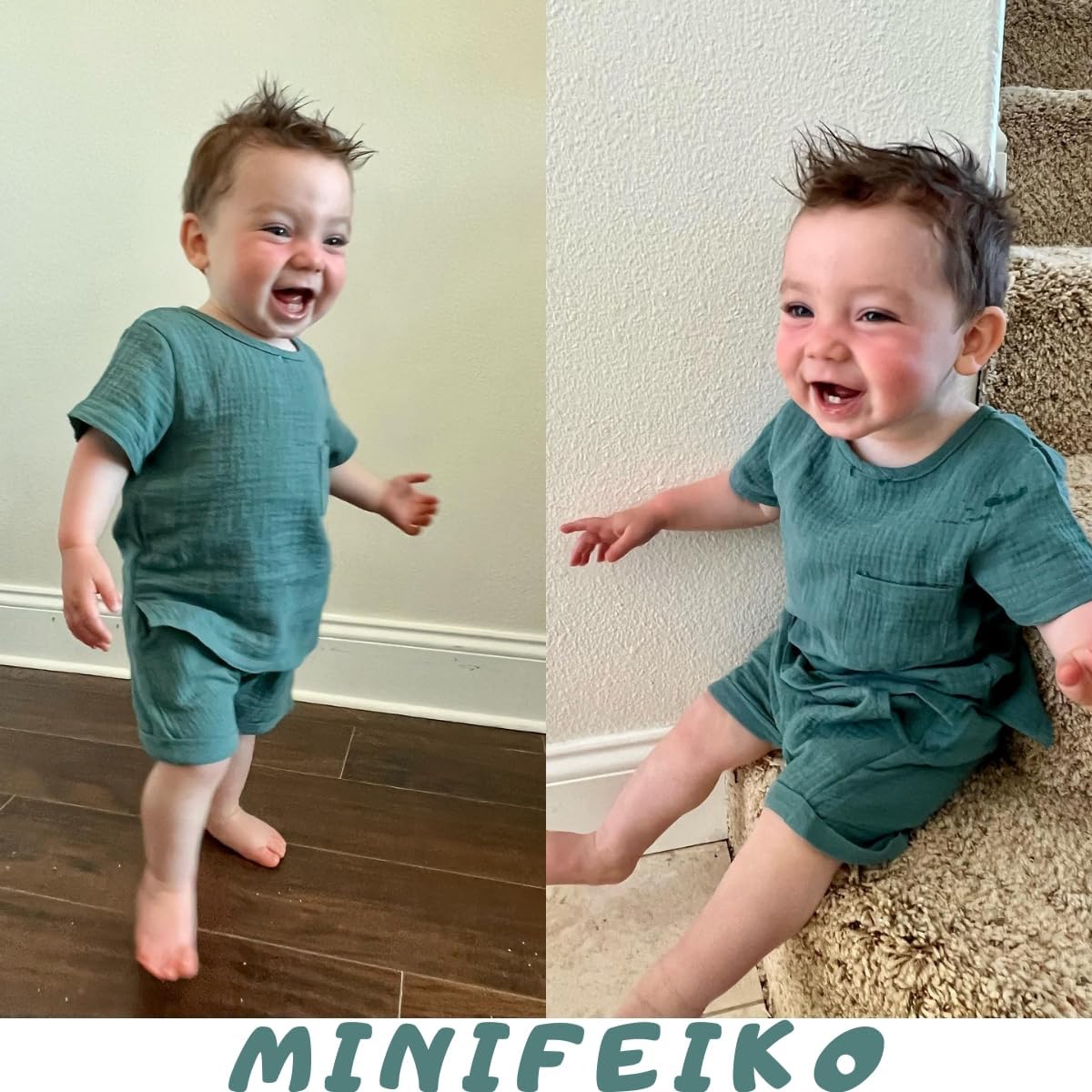 Gender Neutral Baby Linen Summer Outfit