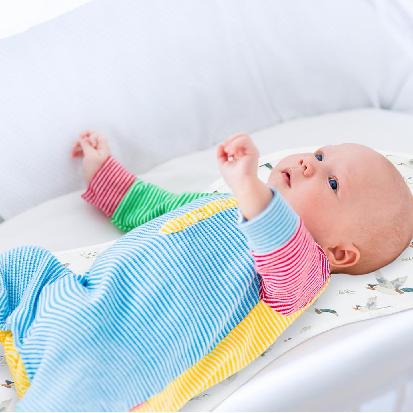 3 Pcs Changing Pad Liners Fits in Peanut Shape Changing Pad Waterproof Diaper Mats Organic Cotton Peanut Mats are Warm on a Baby's Back, Washable Reusable (Mallard Duck,Flaxen)