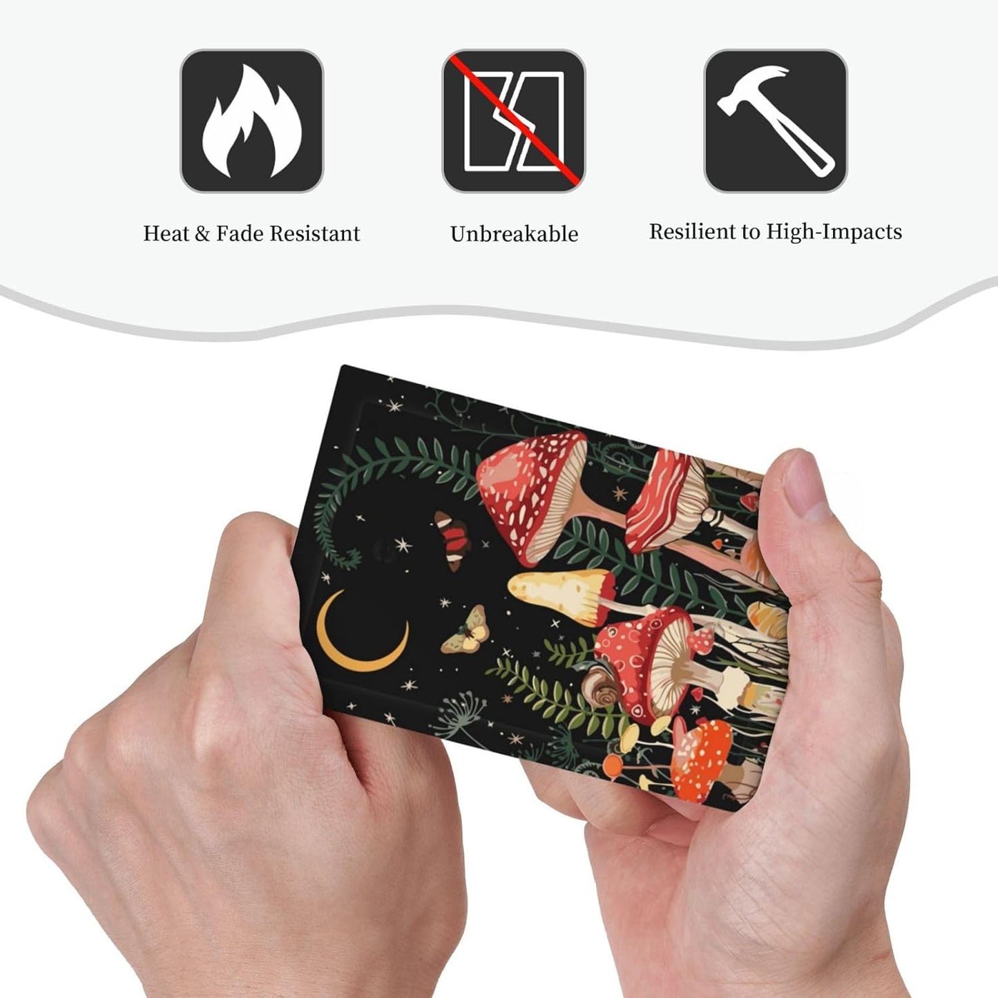 Moon Star Red Mushroom Forest Butterfly Green Plant Light Switch Cover Plate 1 Gang No Device Blank Electrical Wall Plates Faceplate Decorative Switch Plate for Kids Room Home Decor