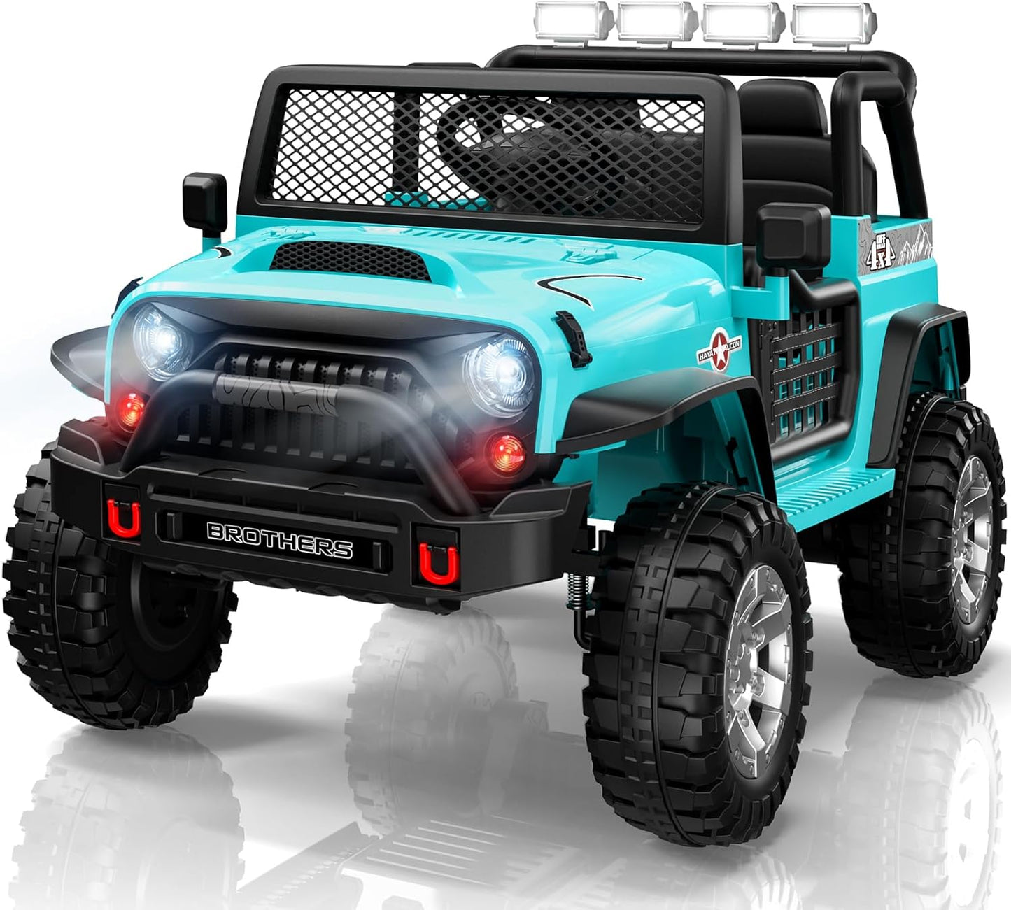 L8 2 Seater Ride On Car, 12V Kids Electric Car w/Remote Control, 4-Wheel Suspension, Bluetooth Speaker, Multi Music Modes, 3 Speeds, LED Lights, Xmas & Birthday Gift Ideas for Kids Ages 3+