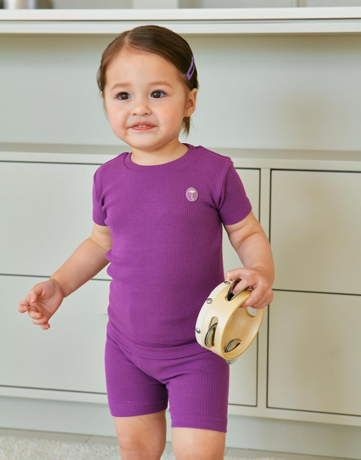 moimoln Pajamas Set 6M-5Y Solid Ribbed Unisex Baby & Toddler, Soft Viscose, Snug-Fit, Everyday Sleepwear