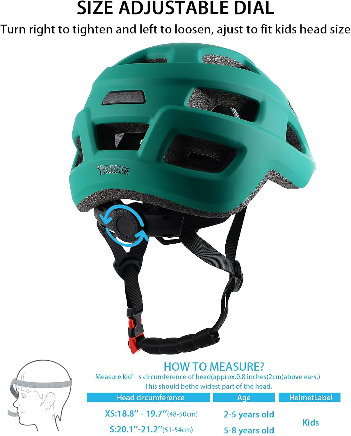 Kids Bike Helmet for Ages 1-8 Years, Adjustable Toddler Boys and Girls Helmets, Lightweight Child Infant Bicycle Cycling Scooter Sports Helmet 48-54cm