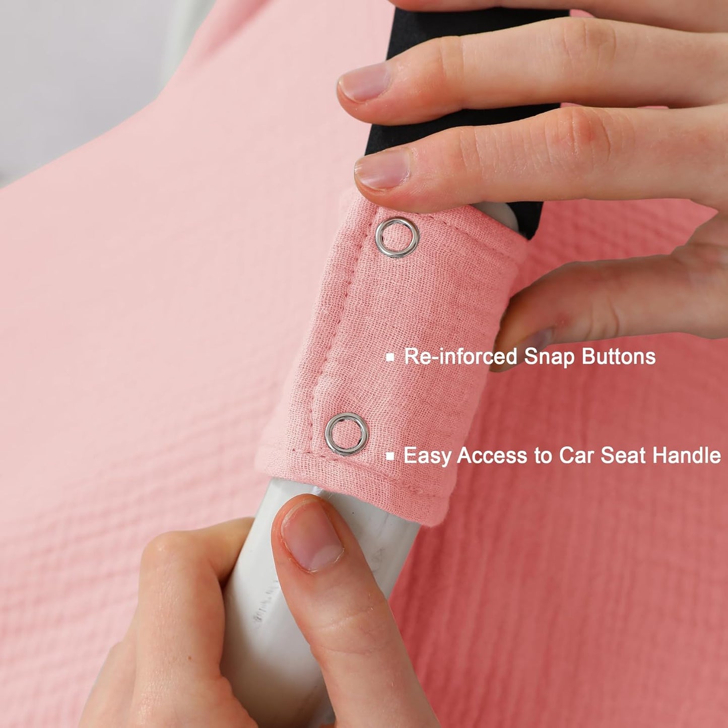 100% Muslin Cotton Car Seat Cover Baby, Carseat Canopy Cover, Universal Fit Stroller Covers for Boys and Girls (Pink)