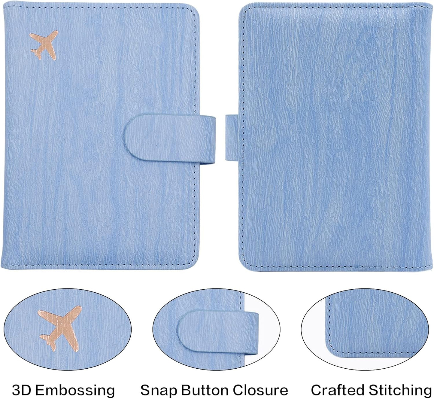 Melsbrinna Rfid Passport Holder for Travel women/Men, Cute Passport Wallet Rfid Blocking Card Slots, Rfid Passport Cover/CaseTravel Wallet, Passport Book Holder (1, Blue4)