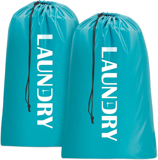Sylfairy Laundry bags, 2 Pack Travel Laundry Bag for Dirty Clothes with Drawstring, Heavy Duty Laundry Bag for Traveling Camping, Easy Fit a Laundry Hamper or Basket Travel Essentials