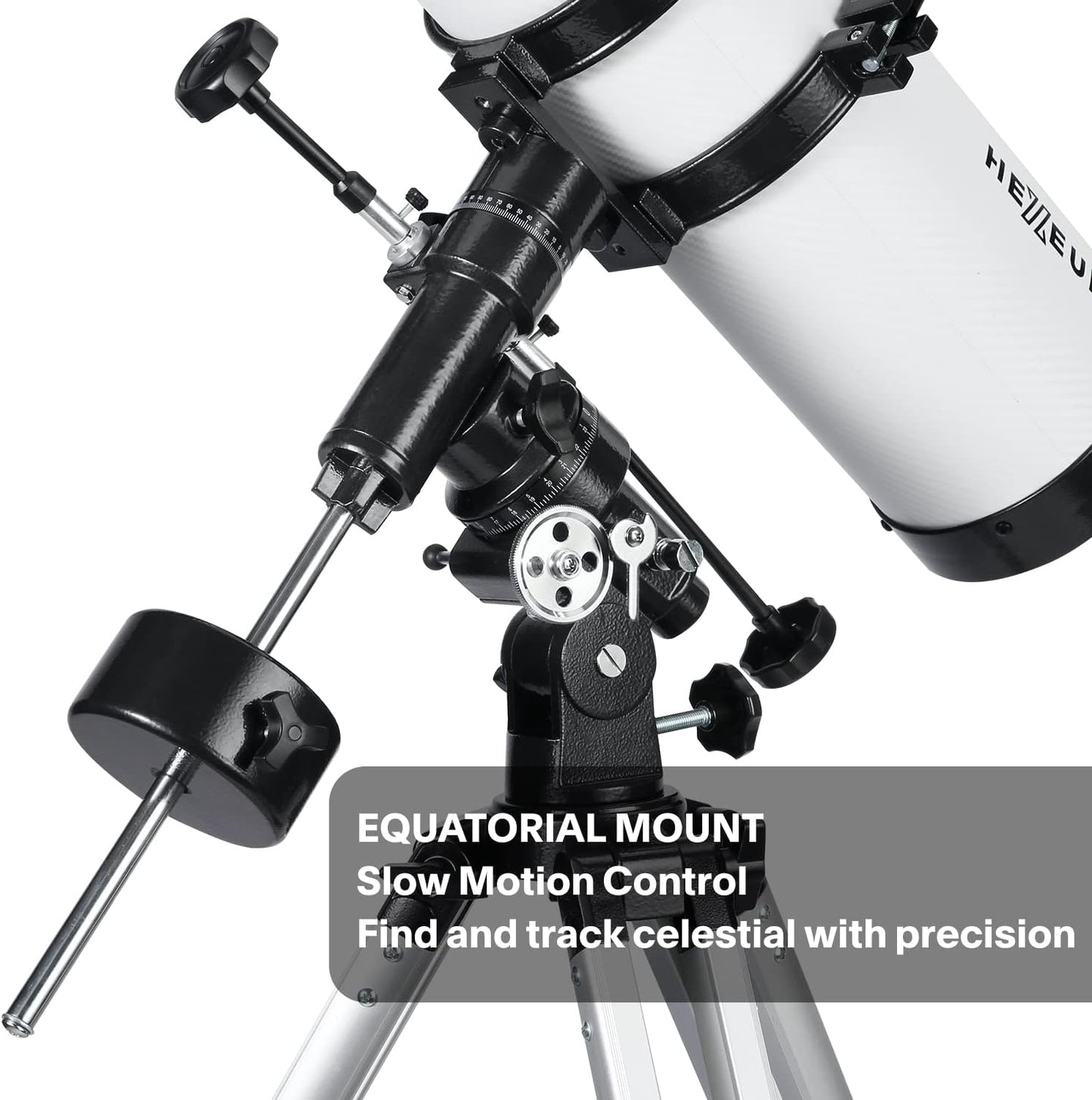 Telescope 130EQ Astronomical Reflector Telescopes - Manual Equatorial Telescope for Adults Astronomy. Comes with 2X Barlow Lens Phone Adapter and Moon Filter, Wireless Control