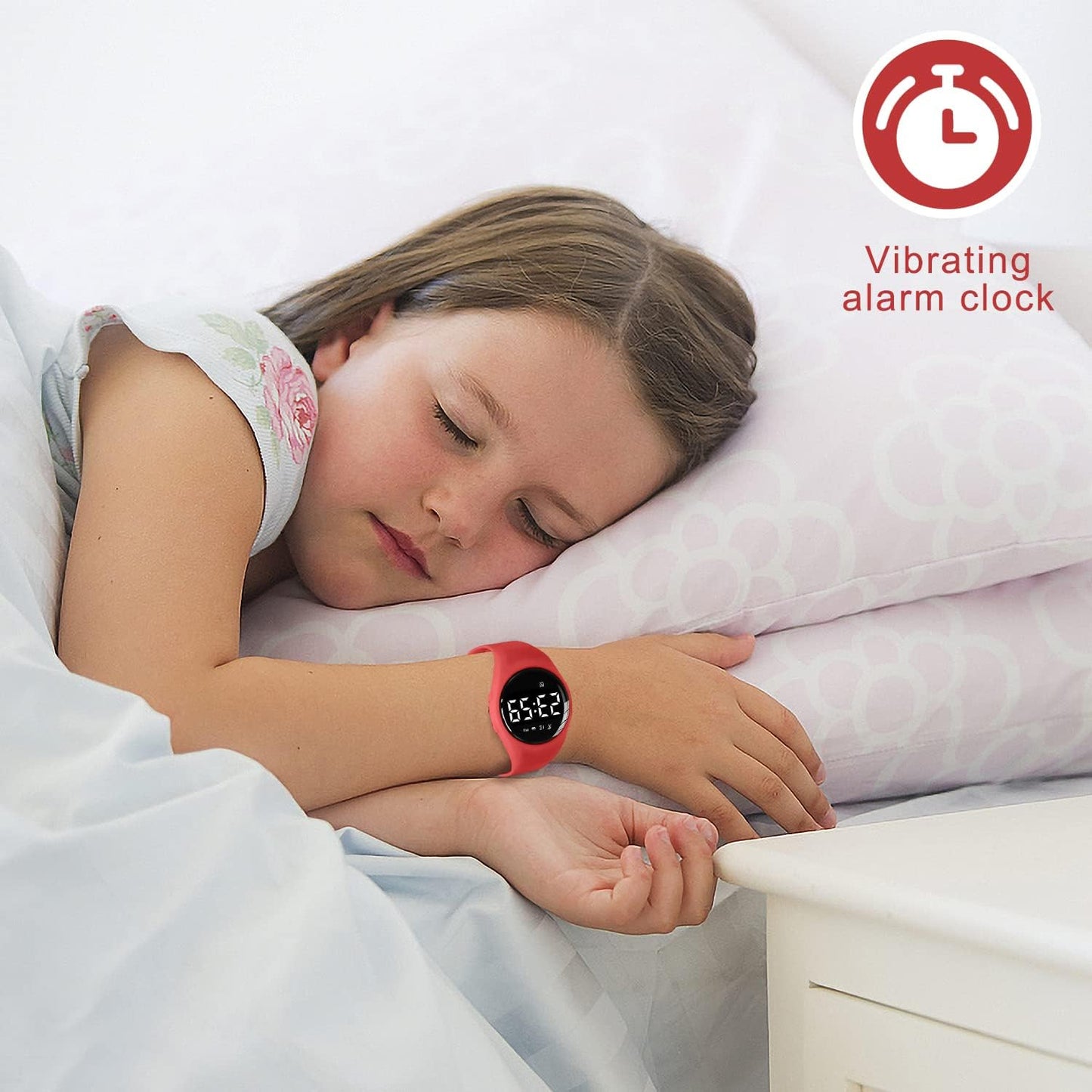 Kids Watches for Girls Boys Digital Sport Watch with Step Counter Pedometer Vibration Alarm Clock, No App Waterproof Fitness Tracker Kids Watch Boys Girls Teens Students Ages 5-16