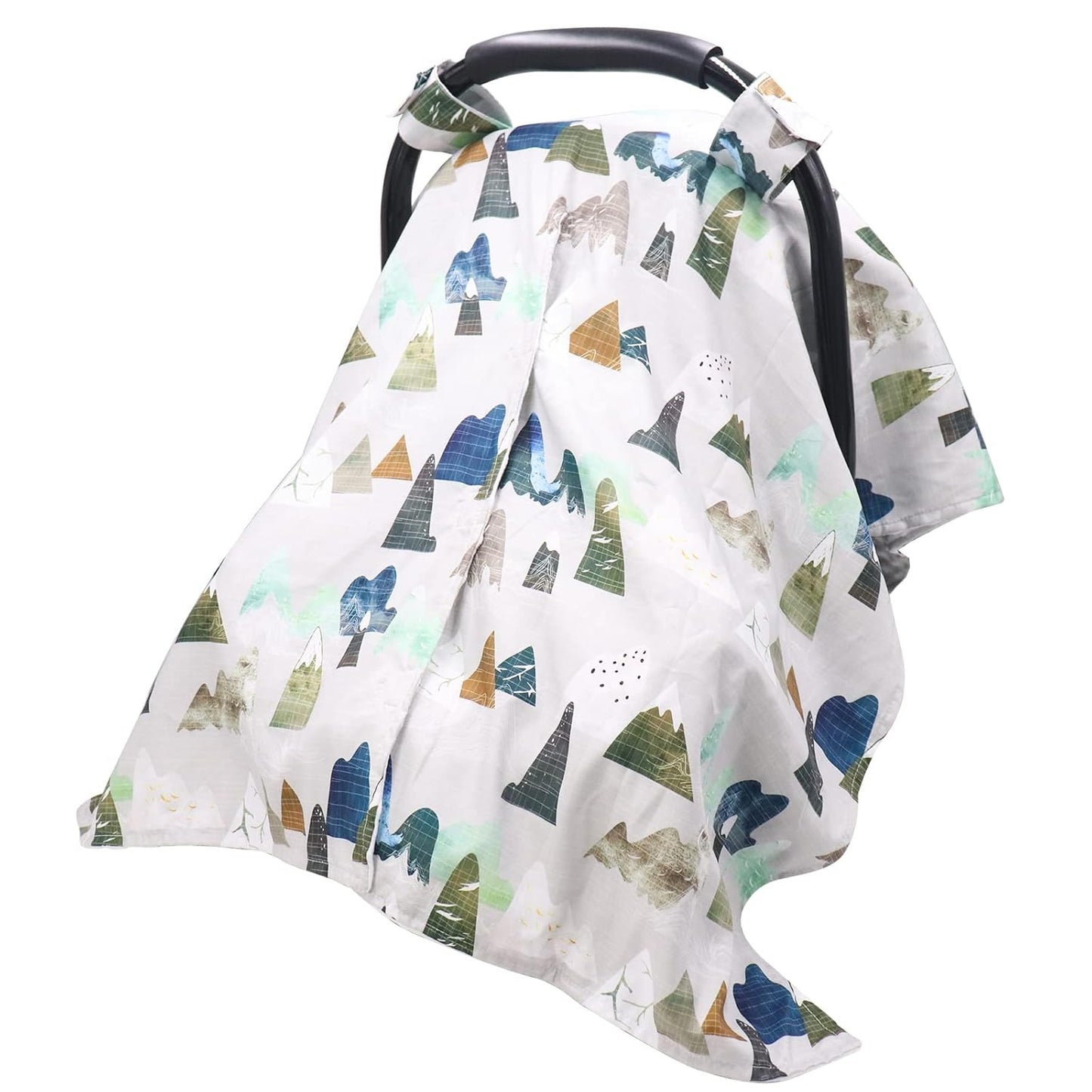 TANOFAR Car Seat Cover Baby, Carseat Covers Baby Boy Girl, Peekaboo Opening Infant Car Seat Cover for Winter, Warm & Cozy, Adventure Mountain