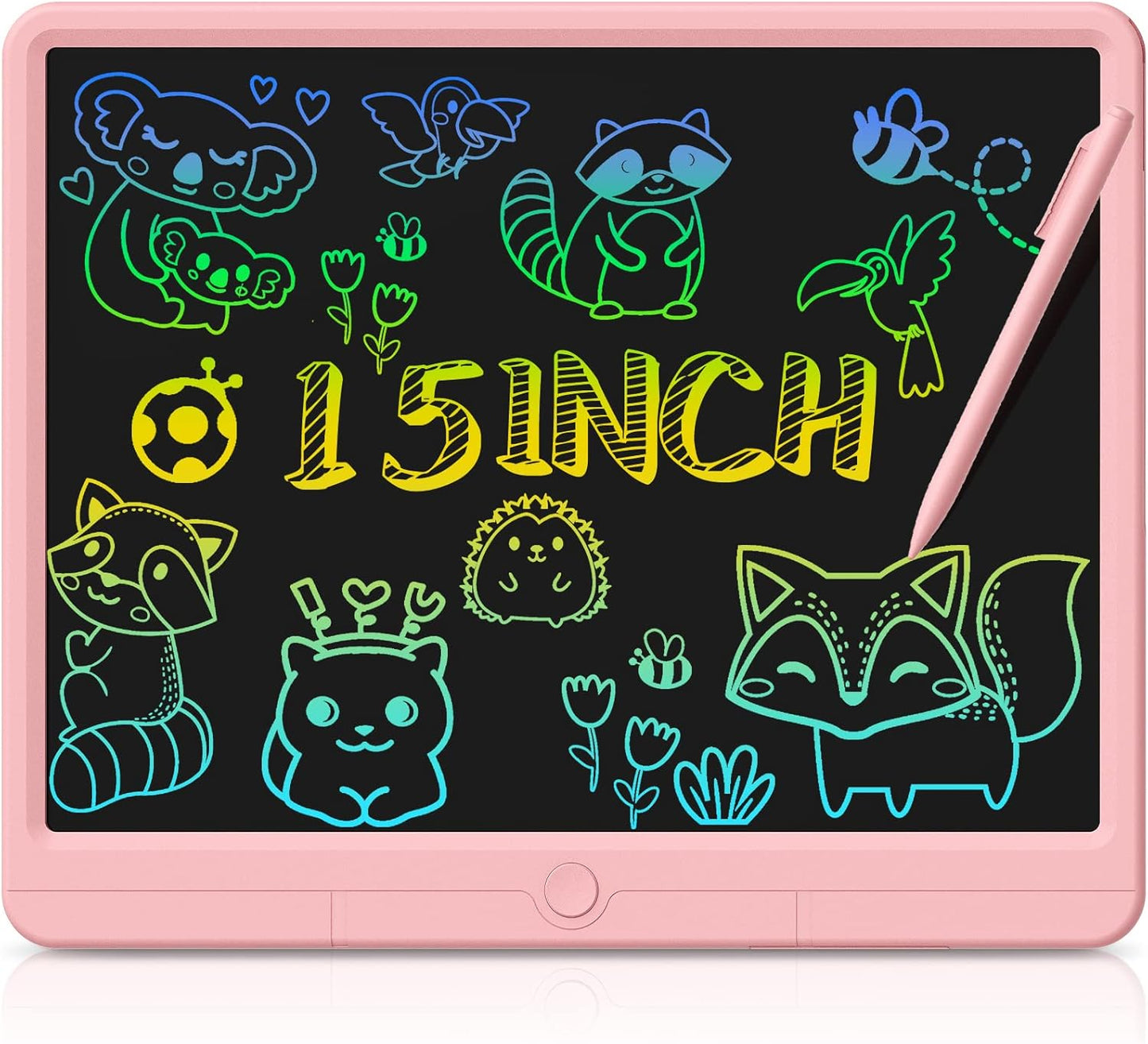 GIGART LCD Writing Tablet 15 Inch Drawing Tablet Magic Doodle Board Drawing Pad, Electronic Writing Board, Educational Toys Gifts for Kids and Adults at Home,School and Office (Pink)