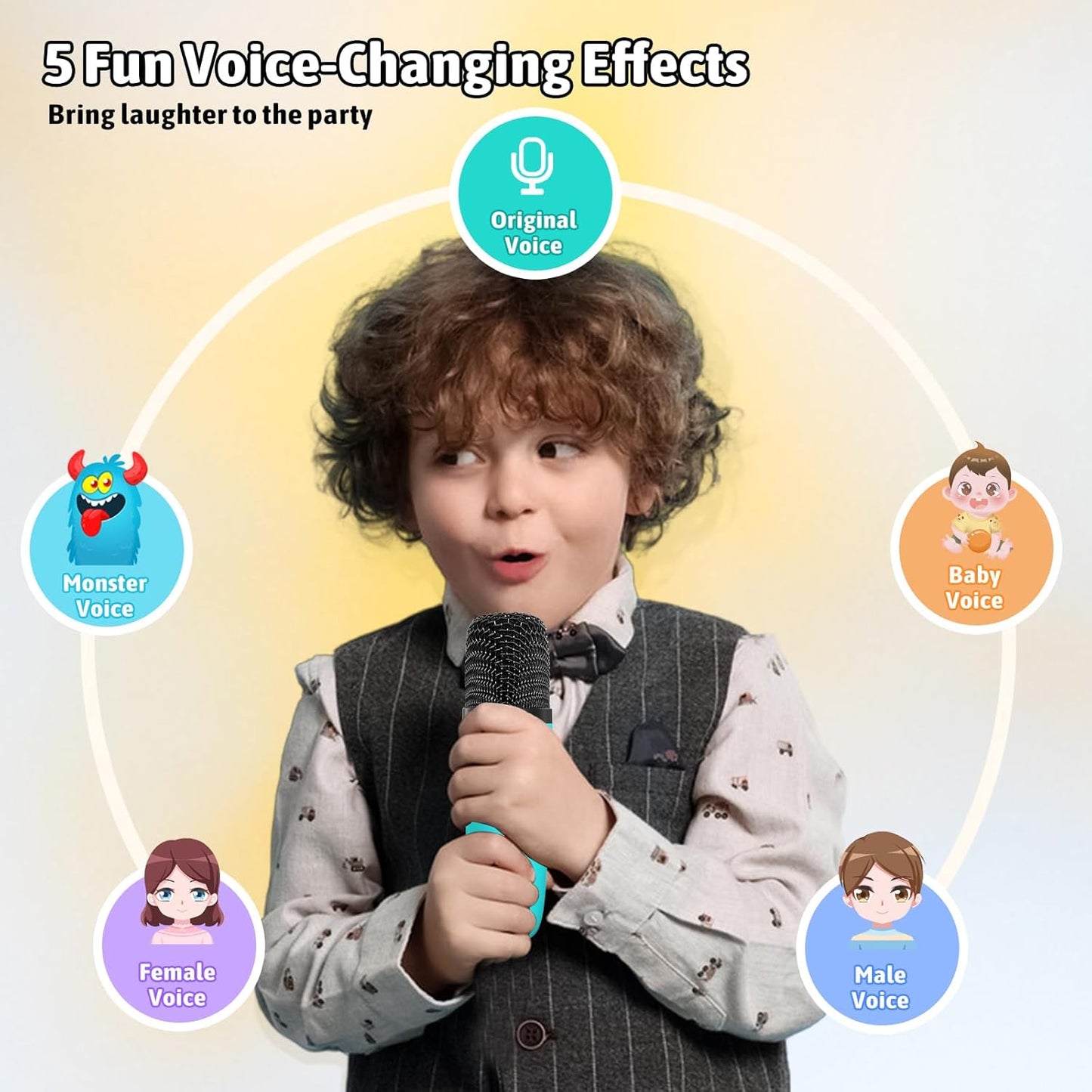 Karaoke Microphone Machine Toys for Kids Adults, Mini Portable Bluetooth Speaker with 2 Wireless Mics, Christmas Birthday Gifts for Boys Girls Ages 3 4 5 6 7 8 9 10 11 12+ Year (Green)