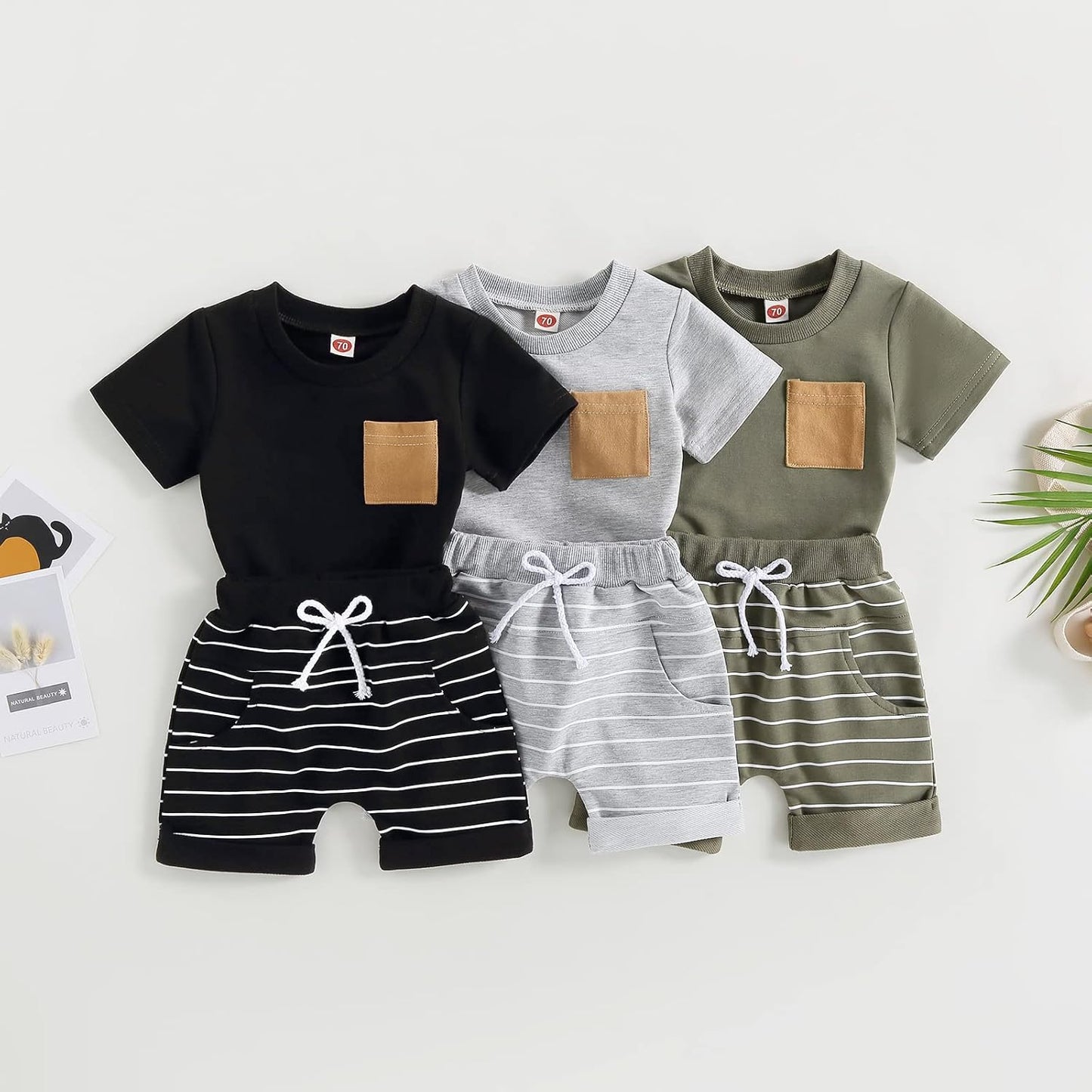 Mubineo Infant Toddler Baby Boy Summer T Shirt Shorts Outfits Short Sleeve Tee Tops Clothes Set