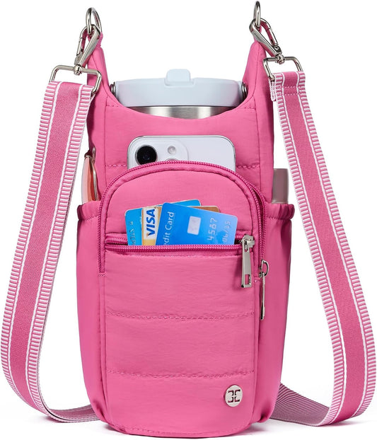 Telena Water Bottle Holder with Strap RFID Crossbody Bags for Women for Walking, Hiking, Cycling