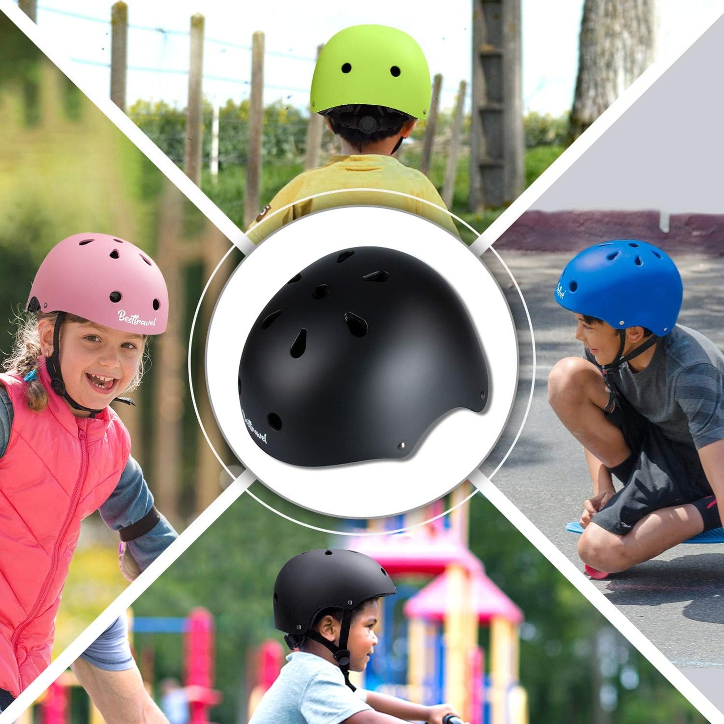 Kids Helmet, Toddler Adjustable Kids Ages 3-8 Years Old Boys Girls Multi-Sports Safety