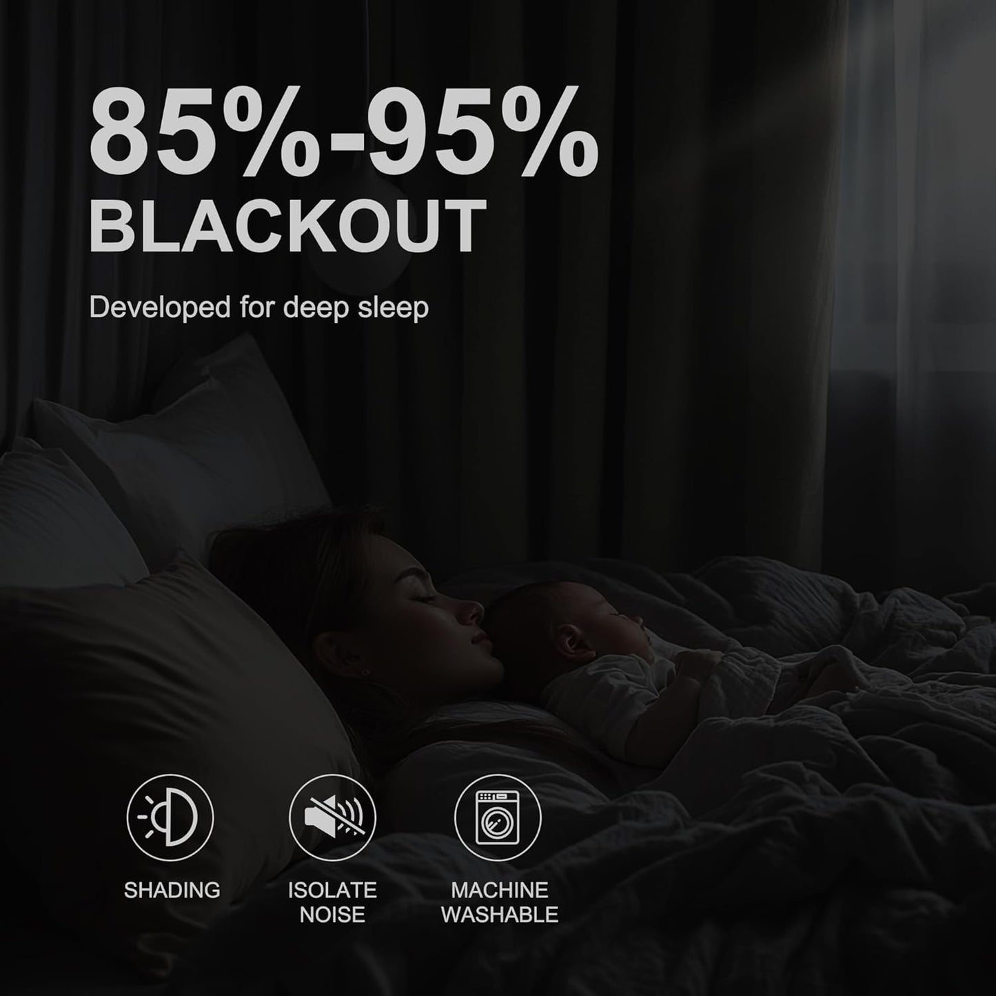 NICETOWN Farmhouse Curtains for Living Room, Blackout Thermal Insulated Sliding Door Curtains for Patio Glass Door, Grommet Soundproof Smart Drapes for Office, 1 Pair, 52" W x 95" L, Light Beige