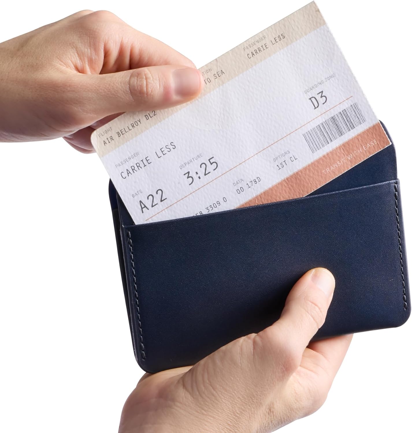 Bellroy Passport Cover (slimline travel wallet/pouch with card slots and space for cash plus travel documents) - Navy