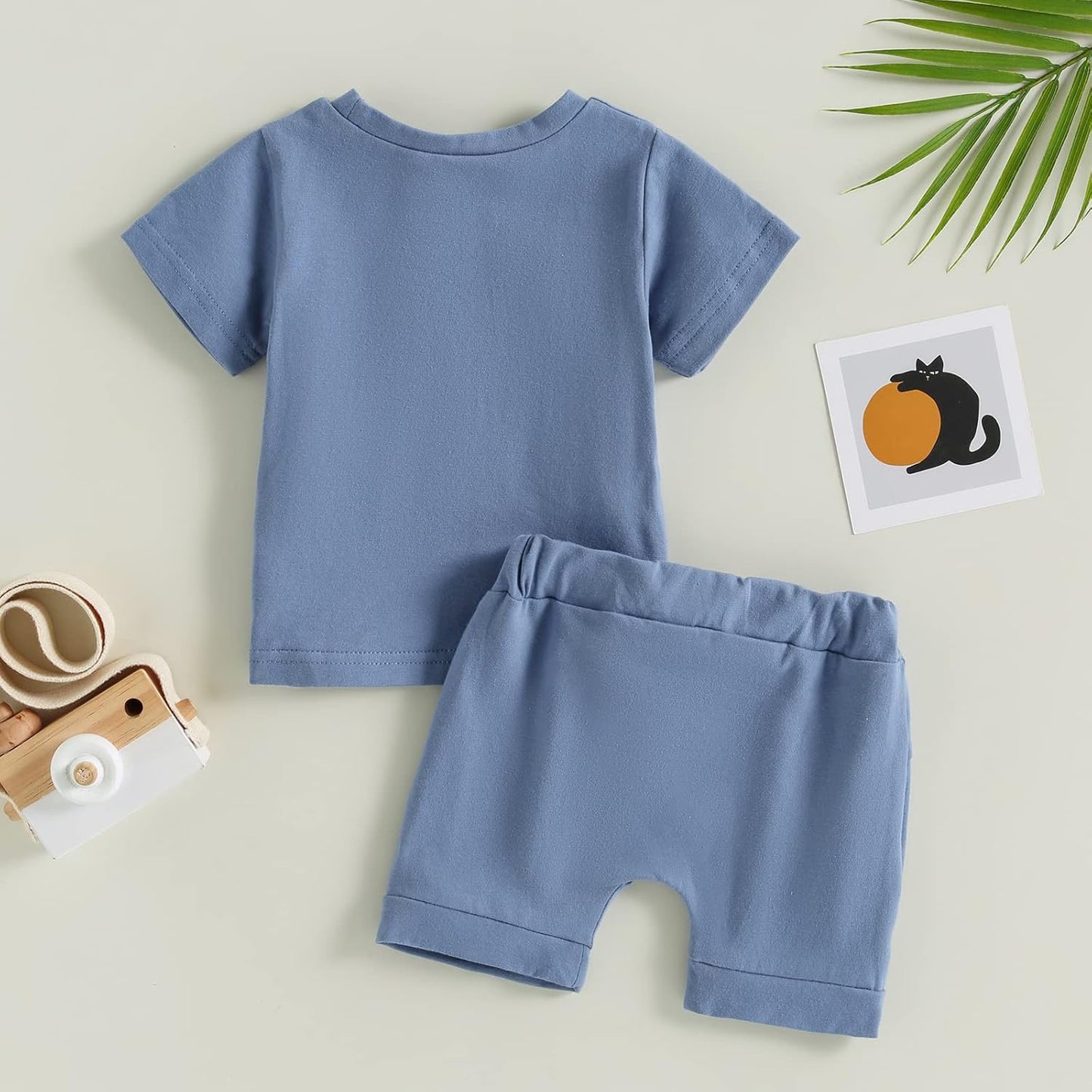 fhutpw Baby Toddler Boy Clothes Summer Outfits 6 12 18 24 Months Patchwork Short Sleeve T Shirt & Shorts Sets with Pockets