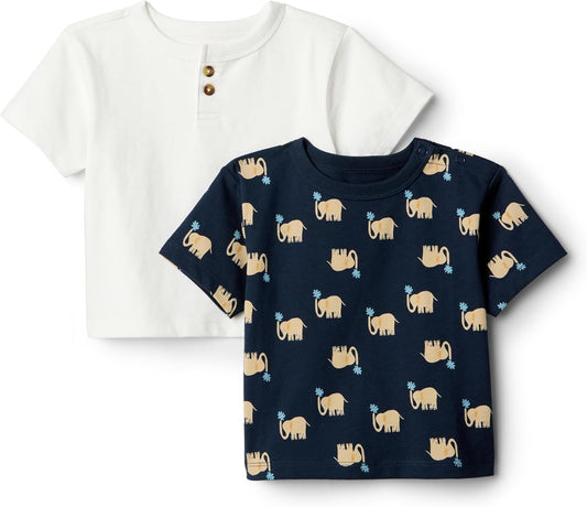 Amazon Essentials x Sofia Grainge Toddlers and Baby Boys' Short Sleeve T-Shirts, Pack of 2