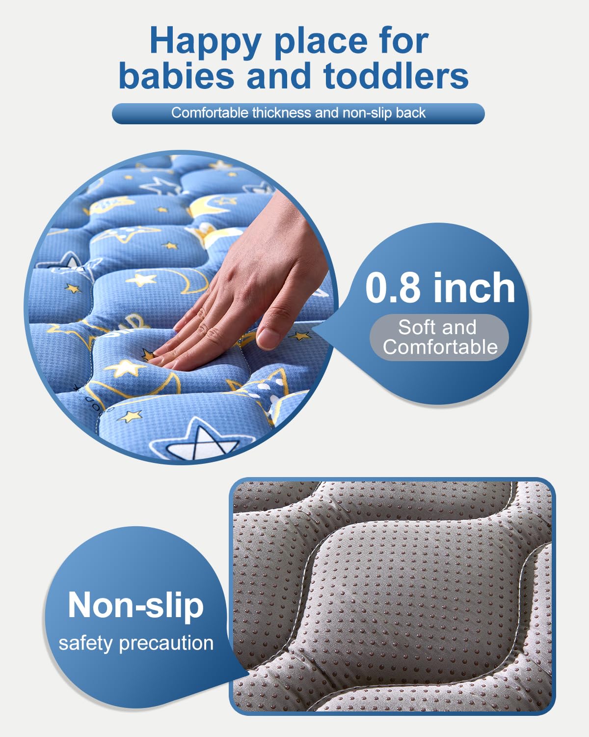 Premium Foam Baby Play Mat 79" X 71", Extra Large Activity Playmats for Babies,Toddlers, Infants, Soft Thicker Sponge Baby Mat for Floor, Play & Tummy Time, Machine Washable for Easy Care