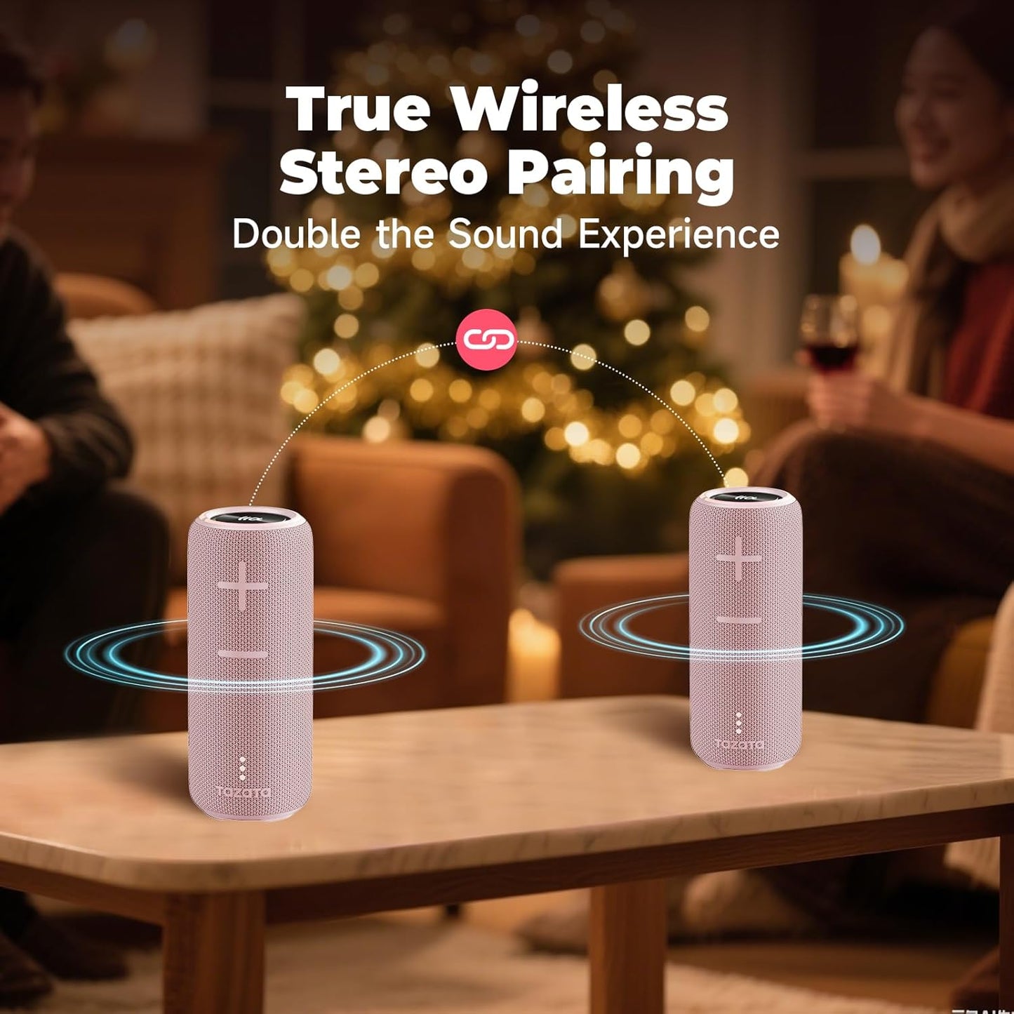 Bluetooth Speaker,30W Portable Wireless Speaker with TWS,IPX7 Waterproof, 8H Playtime, LED Lights,for Pool/Beach/Shower, Blue Gifts, Electronic Gifts